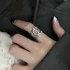 Anillo Geométrico de Personalidad Moda Retro para Mujer, Anillo Abierto Cruzado Irregular Estilo Ins, Anillo Apilable para Dedo Índice Hip-Hop