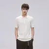 OT Masculino Novo Velho Dinheiro Manga Curta Masculino Casual Business Camisa Polo Slim Fit Respirável Gola Lapela Respirável Camiseta para o Trabalho