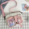 Estilo japonês saco pequeno feminino estilo coreano ulzzang antique bonito menina transparente cartão estudante contraste cor saco crossbody