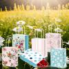 BD238 Comercio Exterior Flores de Primavera Rayas Hojas Verdes Pétalo Fiesta Regalo Dulces Regalo Bolsa de Papel Portátil