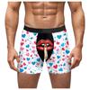 Ropa interior masculina con estampado digital 3D de labios rojos, sexy, de alta elasticidad, regalo de San Valentín europeo y americano 2025