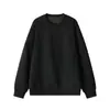 Sudadera texturizada de cuello redondo para hombre y mujer, corte holgado, peso pesado, patchwork estilo americano, color liso moderno, nueva prenda de manga larga para otoño e invierno