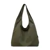 Bolsa Tote Casual de Color Sólido Bolsa Sencilla de Superficie Suave de un Solo Hombro Debajo del Brazo Estudiante Viaje Diario Bolsa de Tela de Gran Capacidad Suministro Directo de Fábrica