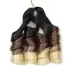 Cabello Trenzado de Ganchillo Rizado Francés Set de 2 Piezas Trenza de Cabello Rizado Cola de Caballo suelta Rizado Grande Cola de Caballo
