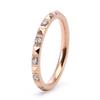 Anel Feminino Titânio Aço Estilo Fada Japonês e Coreano Círculo Pirâmide Diamante 2mm Pequeno Fresco Folheado a Ouro 18K Joia