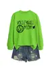 Mamá de Voleibol Amazon Ebay Estación Independiente Moda Versátil Deportes Sudadera para Mujer Otoño e Invierno Camiseta Interior