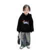 Sudaderas con Capucha de Terciopelo Estampadas para Niños y Niñas, Niños Medianos y Grandes, Otoño e Invierno Nuevas Versátiles Lindas Sudaderas con Estampado de Cachorro