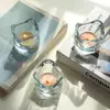 Portavelas de Vidrio con Borde Ondulado Estilo Minimalista Japonés Estilo Ins Decoración de Mesa Romántica Simple Adorno de Copa para Velas Estilo Nórdico