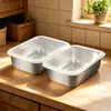 Caja de Almacenamiento Sellada para Refrigerador de Acero Inoxidable para Verduras y Frutas, Lonchera para Oficinistas, Caja de Empaque para Picnic con Tapa
