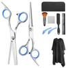 Ferramentas profissionais de corte de cabelo mais vendidas tesoura de cabeleireiro tesoura de desbaste corte reto conjunto doméstico combinado conjunto franja
