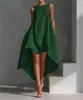 Vestido Casual Suelto Asimétrico de Nuevo Estilo 2026 con Dobladillo Alto-Bajo Sin Mangas Ropa de Resort para Mujer Sin Mangas Suelto