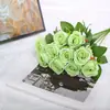 Rosa de Seda Simulada Sencilla Adornos Decoración para el Hogar Boda Decoración de Boda Flor Simulada Cabeza de Rosa Flores Falsas