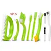 Explosiones transfronterizas juego de 9 piezas de cepillo de limpieza verde cepillo para pisos cepillo para tanques cepillo para lodos traje de limpieza huecos traje de limpieza para el hogar