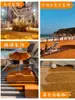 Paisaje Otoñal de Playa de Hierba Seca Patio, Alfombra de Paja Artificial, Decoración de Piso de Césped de Plástico Falso