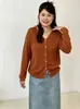 Chaqueta fina de color liso versátil para mujer talla grande, top casual, cárdigan de punto holgado para otoño 2026 para mujer talla grande