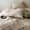 Juego de Cuatro Piezas de Algodón y Lino Bordado con Textura Suave Vintage, Estilo Chino Elegante con Lazos, Adecuado para Dormir Desnudo, Incluye Funda de Edredón, Sábana Plana y Sábana Ajustable