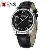 Reloj de Negocios Oufani, Esfera Grande Simple, Reloj de Cuarzo Digital Resistente al Agua 30m, Elegante Reloj de Pareja Luminoso con Calendario Simple