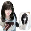 Peluca Yiduo para mujer, de capas, longitud media con flequillo, hasta la clavícula, estilo japonés, natural y cómoda, pieza completa versátil para la cabeza