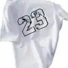 Camiseta Branca de Manga Curta Estampada Marca Tendência Retro Americana 100% Algodão Fio Três Fios 200g Verão Solta Novo Estilo Top
