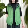 Chaleco con Capucha Reversible para Mujer, Estilo Otoño 2025, Chaleco Corto Versátil sin Mangas, para Mamás