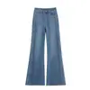 Tiro Real Jeans Retro Americano Micro Campana para Mujer Otoño 2026 Nuevos Sueltos Adelgazantes No Ajustados a la Pierna Pantalones de Campana con Caída