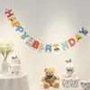 Bandera de feliz cumpleaños decoración de fiesta diseño de escena niño y niña de un año accesorios para fotos infantiles bandera colorida