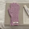 Guantes de punto para mujer, invierno 2024, nuevos, de color sólido, con dedos abiertos, pantalla táctil, cálidos, para ciclismo al aire libre, guantes de lana para estudiantes