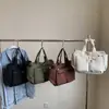 Bolsa de Veludo de Grande Capacidade Nova Chegada Verão 2025 Estilo Coreano Literário Bolsa de Ombro Transversal Estilo Minimalista Bolsa Tote com Múltiplos Bolsos