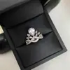 Anillo Versa Vintage Caibao Nuevo Forma de Pera Gota de Agua Corona de Diamante Amarillo Personalizada para Mujer Moda Diamante Azul Agua Claro