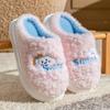 Pantuflas de Algodón para Mujer, Invierno Parejas, Pantuflas Peludas Antideslizantes de Suela Suave, Zapatos Cálidos de Confinamiento, Pantuflas de Interior para Hombre