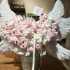 Shangjin Ramo Grande de Alas de Ángel Cesta Blanca de Flores Decoración Creativa de Alas DIY Flor Portátil Venta al por Mayor