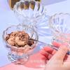 Taça de sorvete de vidro transparente com pétalas, copo de sorvete criativo para casa, leite, chá, sobremesa, iogurte, salada, sorvete