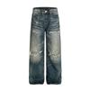 Jeans Vintage Lavados Rasgados Estilo Punk Pierna Ancha Sueltos Rectos Pantalones para Hombre Color Degradado Estilo Nicho