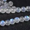 Cuentas Blancas Naturales Dispersas de Luz de Luna Pulsera de Lavolita de Luna Accesorios de Collar Semi-terminado DIY con Cuentas de Cristal