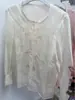 Camisa Bordada de Cuello Redondo Estilo Francés, Clima Soleado de Verano, Rejuvenecedora, Nuevo Estilo de Primavera, Camisa Base de Seda Xiangyun de Rayón con Protección Solar