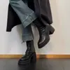 Botas Martin de tacón grueso, corte ajustado para mujer, con estilo británico, suela gruesa, diseño corto y cierre de cremallera trasero. Esta es la nueva colección 2026, una bota de otoño/invierno moderna y elegante