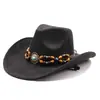 Chapéus de Jazz Ocidentais Estilo Europeu e Americano para Homens e Mulheres, Chapéus de Camurça da Moda, Chapéus de Cowboy Xizang Estilo Étnico