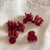 Importado de Corea Vino Tinto Vintage Etiqueta Dorada Ácido Acético Lazo Pinza Lateral Pinza para el Cabello sin Costuras Combinación Perfecta para Niña Mini Pinza de Agarre