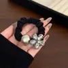 Lazo de Pelo de Lujo Ligero Coreano de Gama Alta con Perlas y Pedrería, Cuerda Gruesa de Alta Elasticidad para el Cabello, Diadema, Accesorio para el Cabello