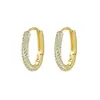Jinse transfronterizos Europa y Estados Unidos aretes tipo O de diamantes completos aretes redondos dorados aretes huecos de moda aretes al por mayor