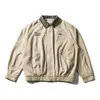 Jaqueta Masculina Outono Ru Meng Retro Americano Cor Desbotada Color Block Lapela Marca Tendência Rogue Bordado Bonito Jaqueta Workwear