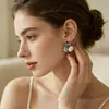 Pendientes Cuadrados de Azúcar Brillantes Incrustados de Cristal Simple Europeos y Americanos Pendientes de Piedra Ojo de Gato Lujo Ligero Versátiles Frescos Elegantes Pendientes Transfronterizos