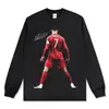 Camiseta Lavable Vintage 260G Estrella de Fútbol CR7 Marca Trendy Retro Americana Manga Corta Holgada Venta al por Mayor de Fábrica