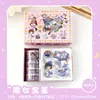 Pegatinas de Cinta para Estudiantes DIY Culturales y Creativas Lindos Dibujos Animados Pegatinas de Cinta para Cuaderno Caja de Regalo Pegatinas en Rollo Hechas a Mano para Niños