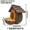 Alimentador de Aves con Forma de Tocón de Árbol Modelo Nuevo Transfronterizo Tazón para Pájaros de Jardín al Aire Libre Artesanía de Resina Decoración Colgante Diseño Creativo de Estatua