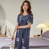 2025 Nuevo Verano Bata de Noche para Mujer Modal Casual Ropa de Casa para Madres de Mediana Edad y Mayores Se Puede Usar Afuera Pijama de Falda Media
