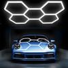 Lustre de suporte integrado LED hexagonal favo de mel lâmpada lava-rápido 5 furos lâmpadas estação beleza garagem filme automotivo