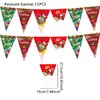 Navidad Transfronteriza Fiesta Temática de Papá Noel Vajilla Desechable Vasos de Papel Platos de Papel Servilletas de Papel Mantel Banderín Venta al por Mayor