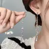 Design de Nicho Levemente Luxuoso, Corrente Exquisita de Zircônia, Brincos Longos com Franjas, Brincos Elegantes, Estilosos e Versáteis em Forma de Gota d'Água