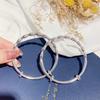 Pulsera de Bambú Ajustable Elegante y Sencilla Pulsera Nicho Elegante Pulsera de Gama Alta Pulsera Ajustable de Empuje y Tirón para Mujer
